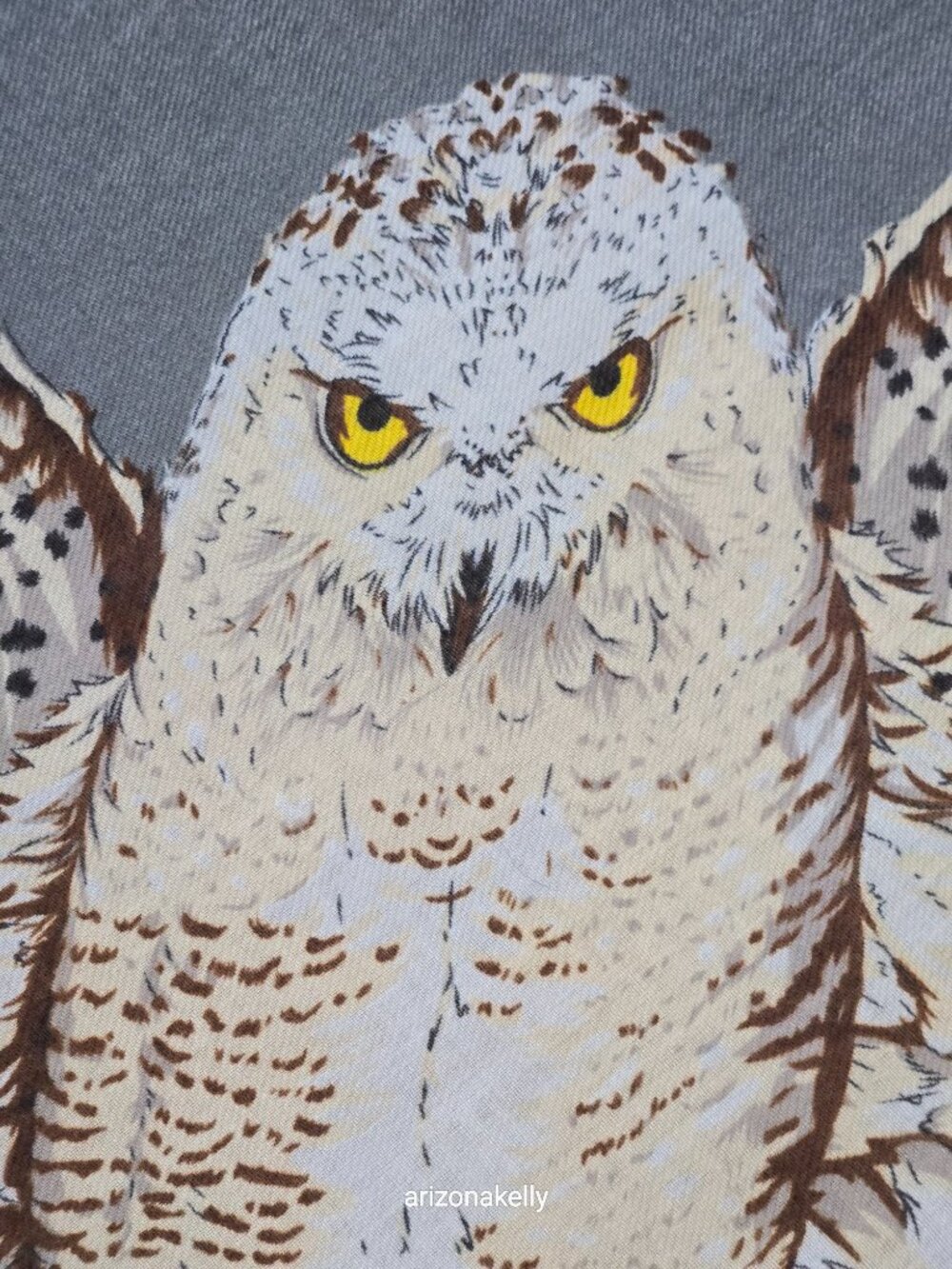 Owls in Flight Scarf Oblong Black & Grey Bird Scarf - Picture 2 of 12